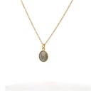 Necklace With Tourmaline Gems | Gold Plated Brass