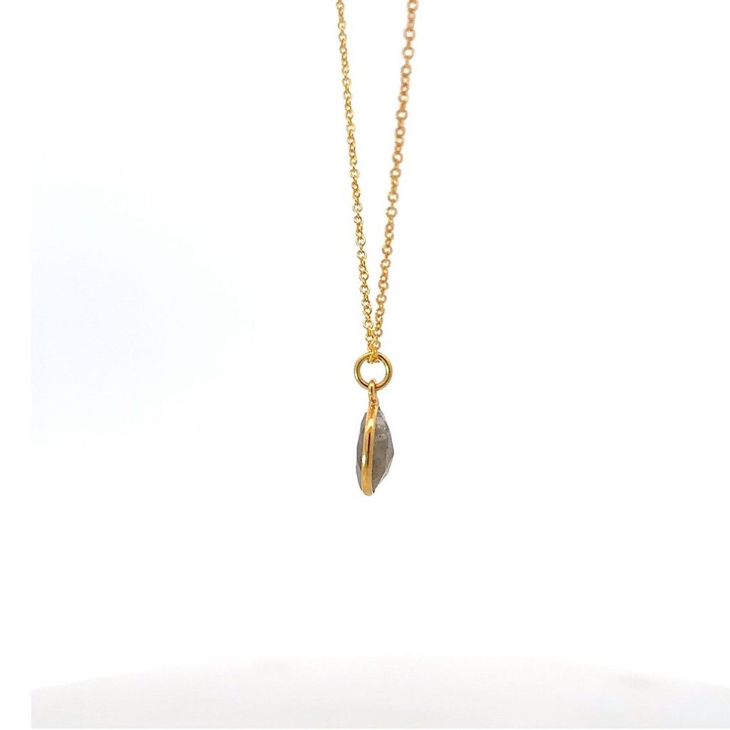 Necklace With Labradorite  Gems | Gold Plated Brass