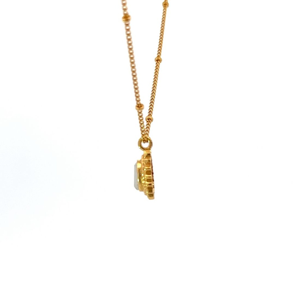 Necklace With Moonstone Pendant | Gold Plated Brass