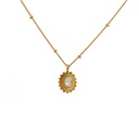 Necklace With Moonstone Pendant | Gold Plated Brass
