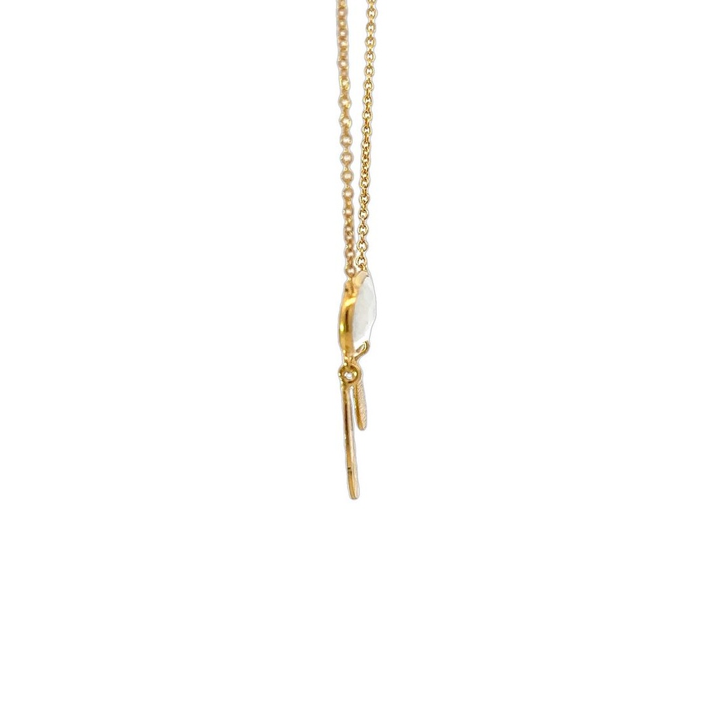 Necklace With Moonstone Pendant | Gold Plated Brass