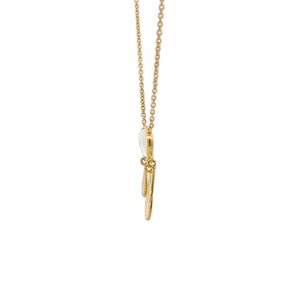 Necklace With Moonstone Pendant | Gold Plated Brass