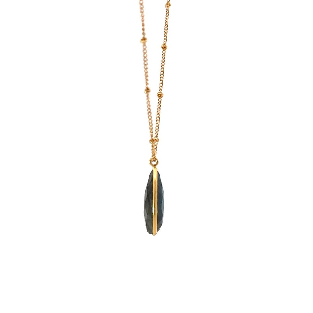 Necklace With Moonstone Pendant | Gold Plated Brass