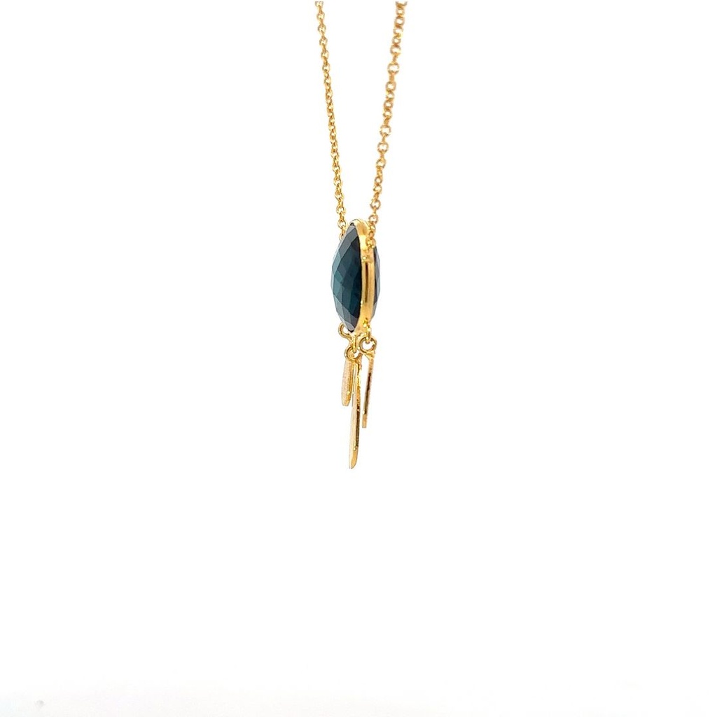 Necklace With Moonstone Pendant | Gold Plated Brass