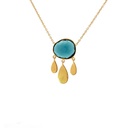 Necklace With Moonstone Pendant | Gold Plated Brass