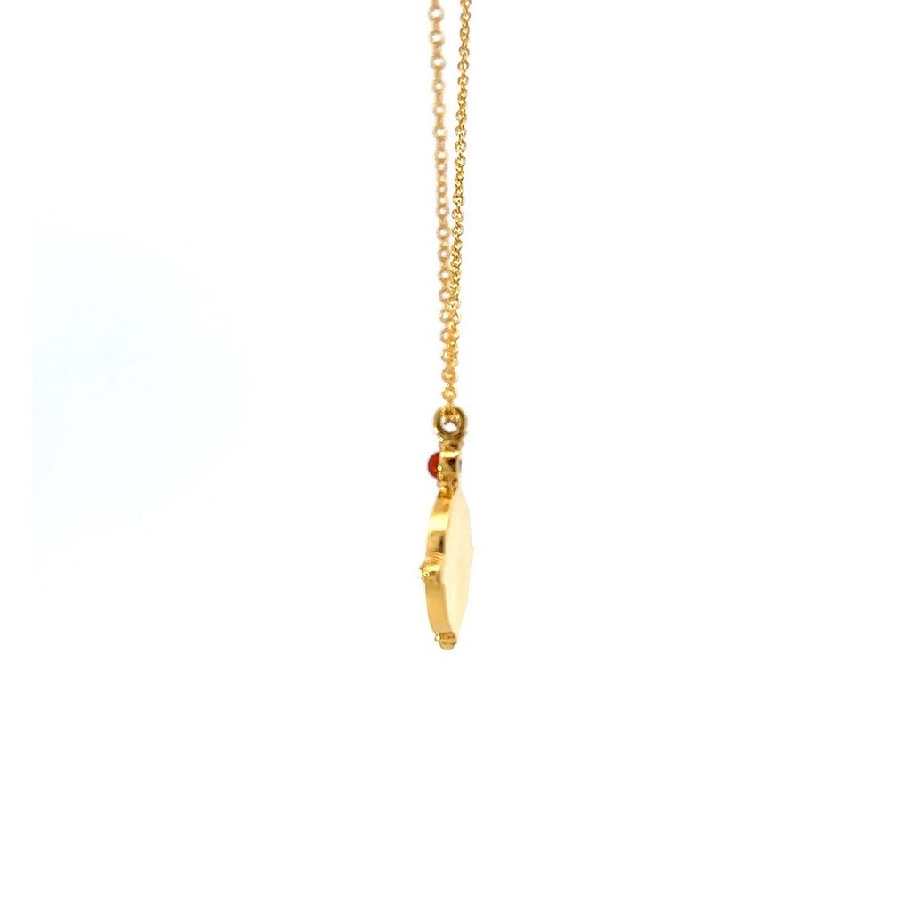Gold Plated Brass Daisy Necklace With Small Gem