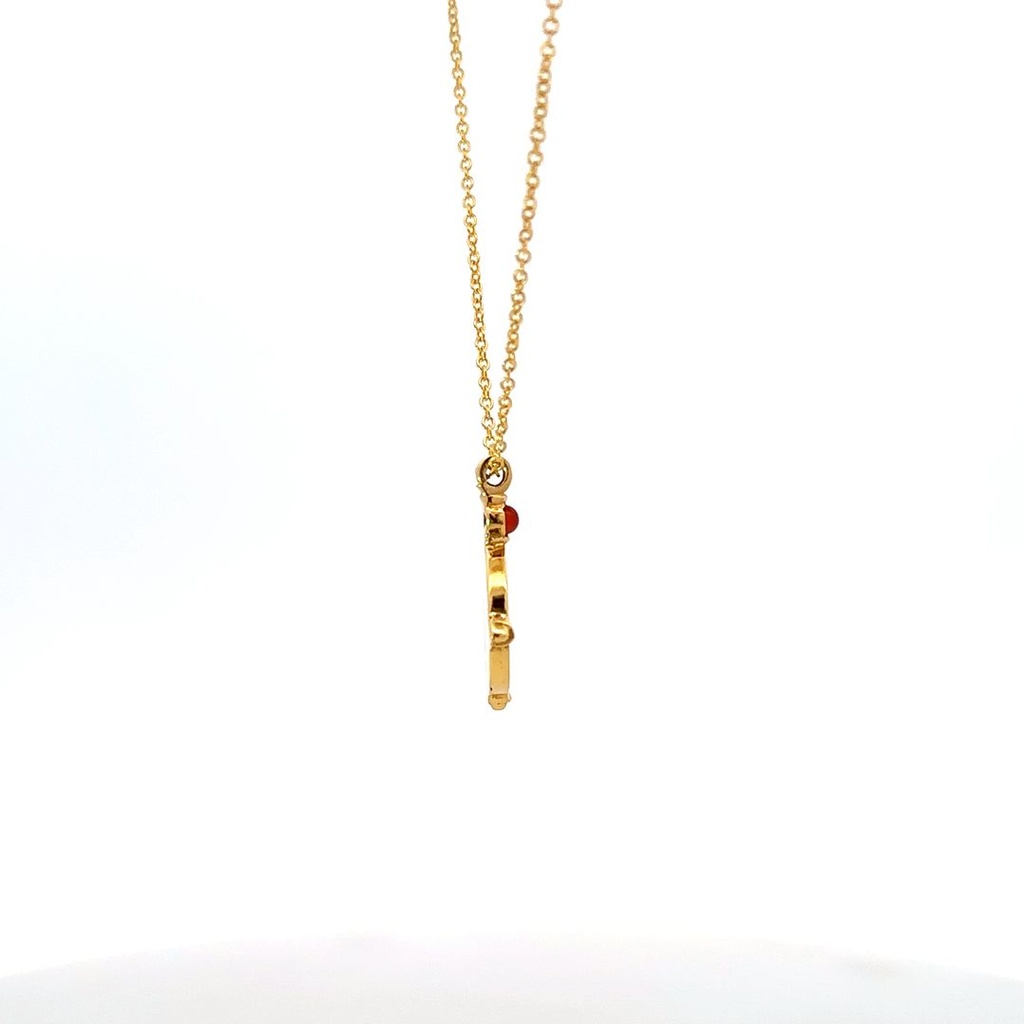 Gold Plated Brass Daisy Necklace With Small Gem (copy)