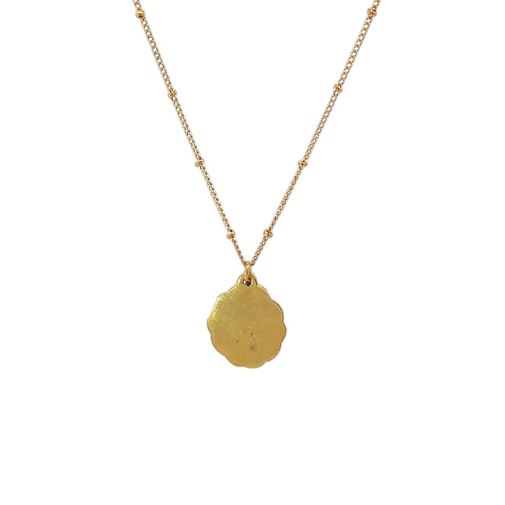 Gold Plated Brass Daisy Necklace With Small Gem