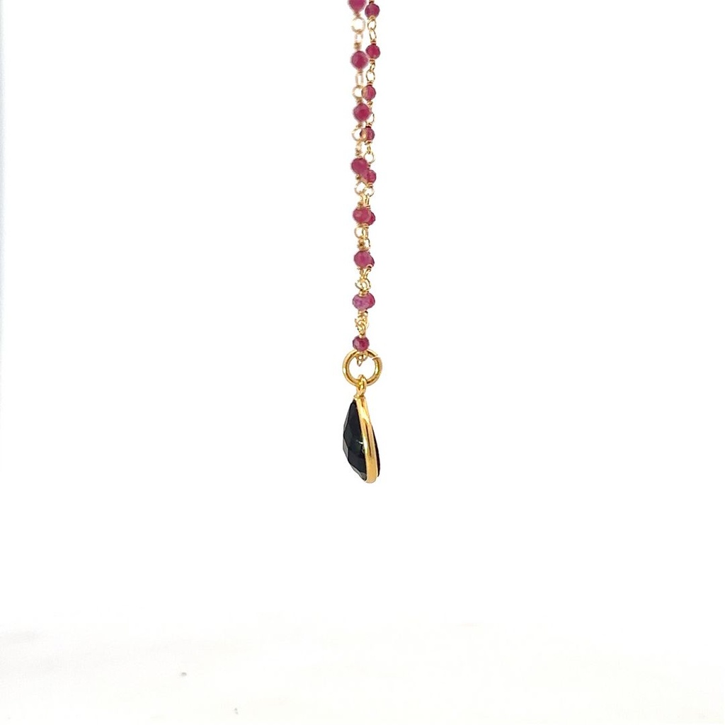 Gold Plated Brass Daisy Necklace With Small Gem