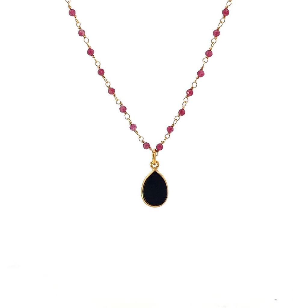 Necklace with Circle Elephant Pendant | Gold Plated Brass
