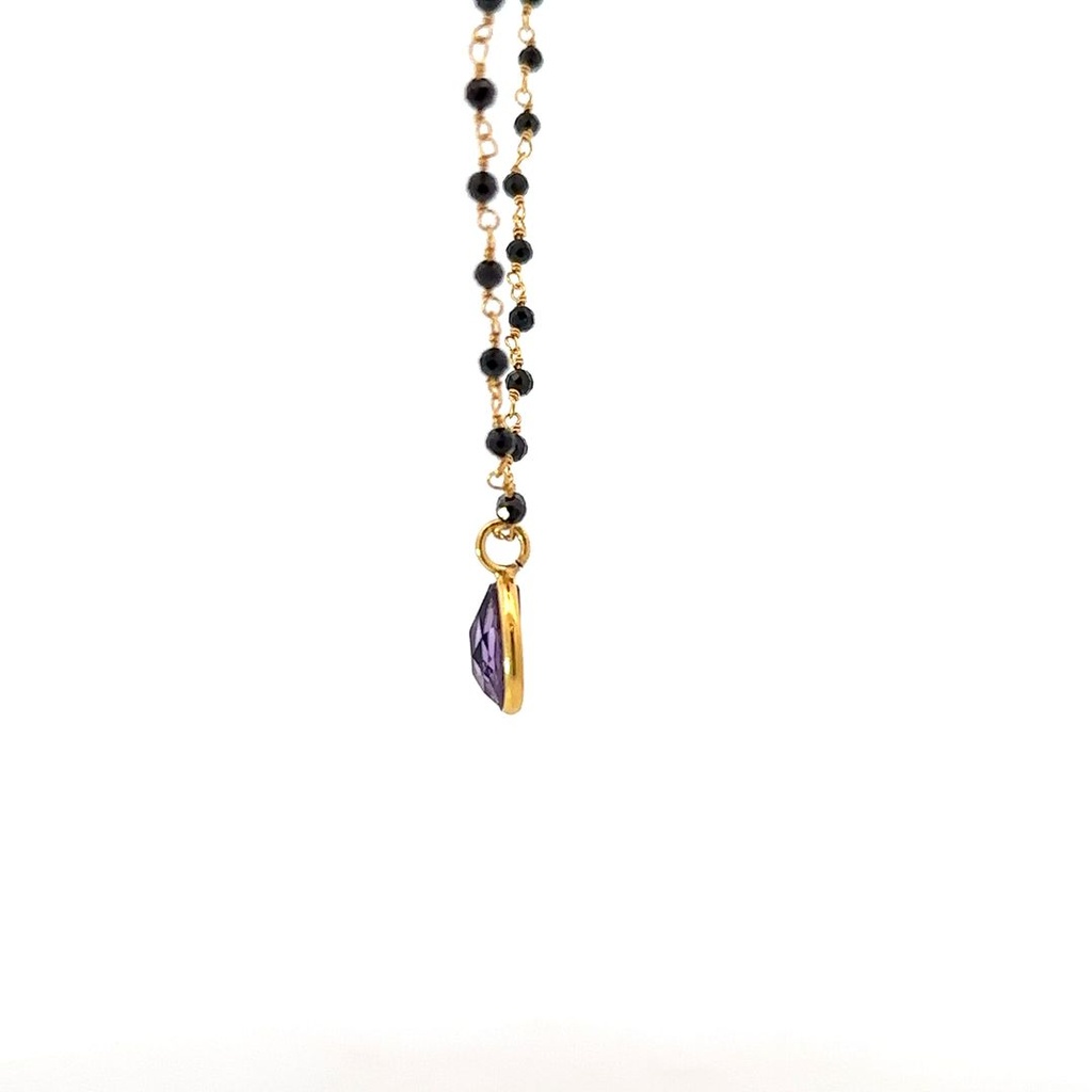 Gold Plated Brass Daisy Necklace With Small Gem