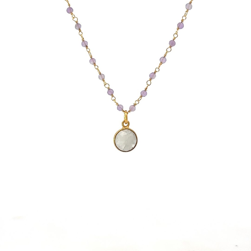 Necklace with Circle Elephant Pendant | Gold Plated Brass