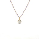 Necklace with Circle Elephant Pendant | Gold Plated Brass