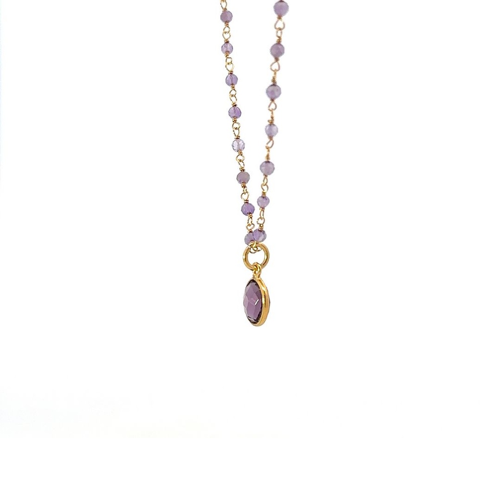 Necklace with Circle Elephant Pendant | Gold Plated Brass