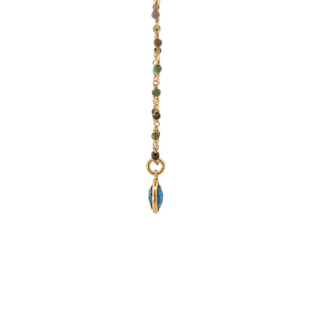Gold Plated Brass Daisy Necklace With Small Gem