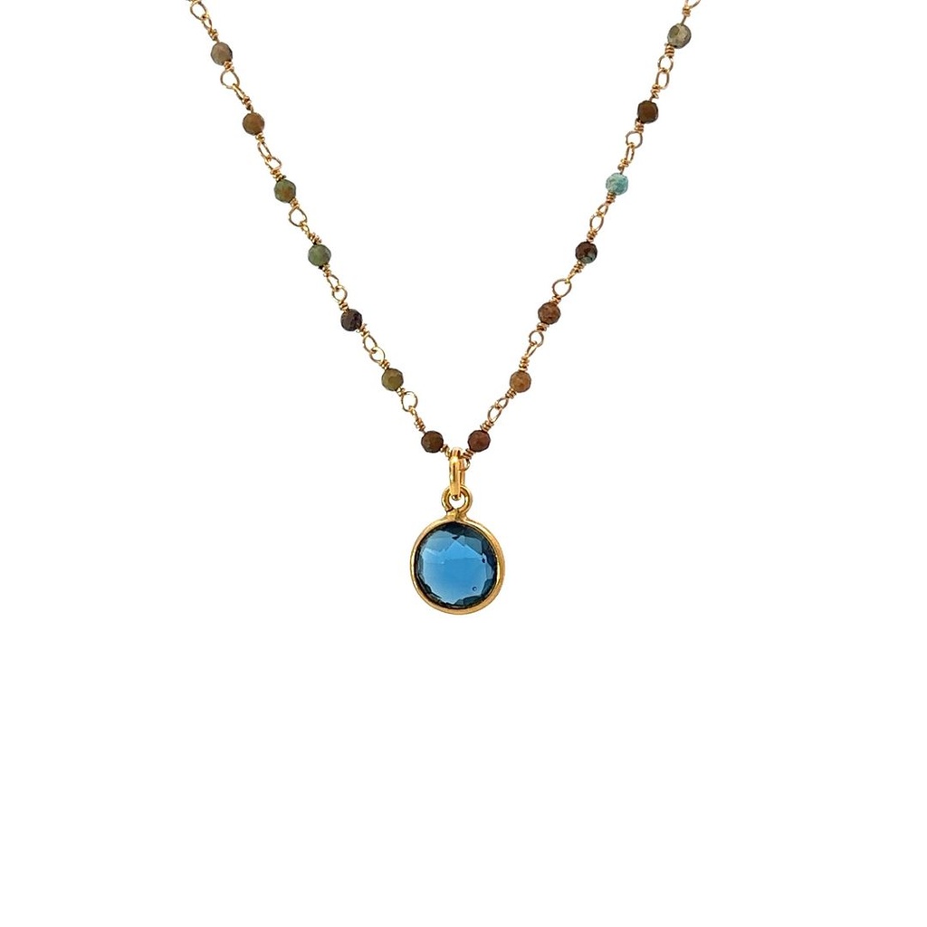 Necklace with Circle Elephant Pendant | Gold Plated Brass
