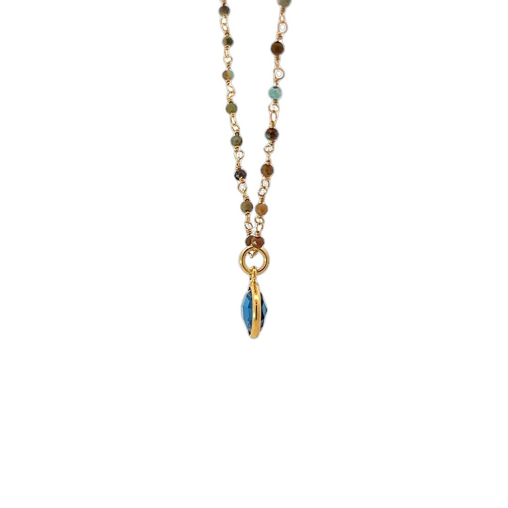 Necklace with Circle Elephant Pendant | Gold Plated Brass