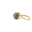 18ct Yellow Gold Tahitian Pearl & Diamond Ring