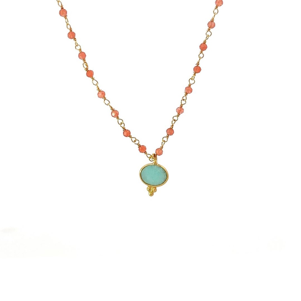 Necklace with Circle Elephant Pendant | Gold Plated Brass