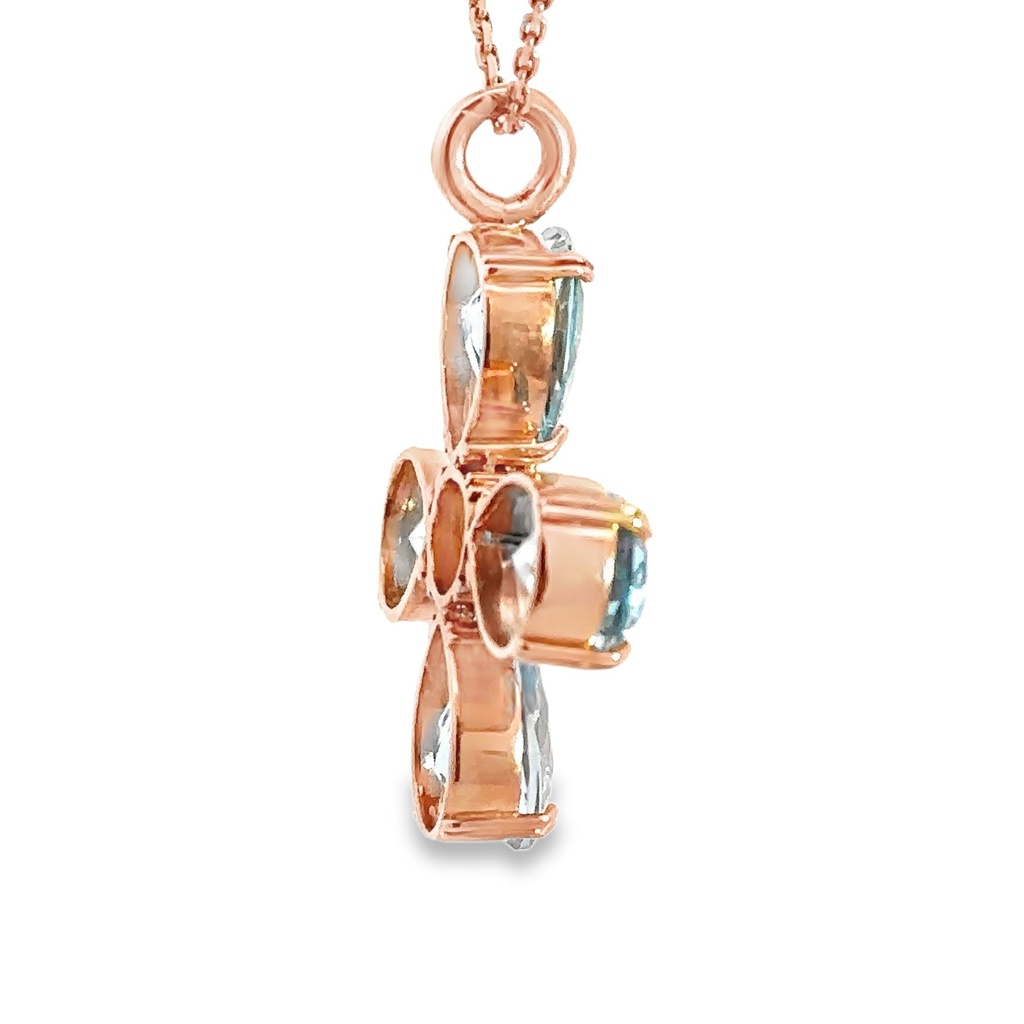Pendant Blue Topaz & Moonstone Rose Gold