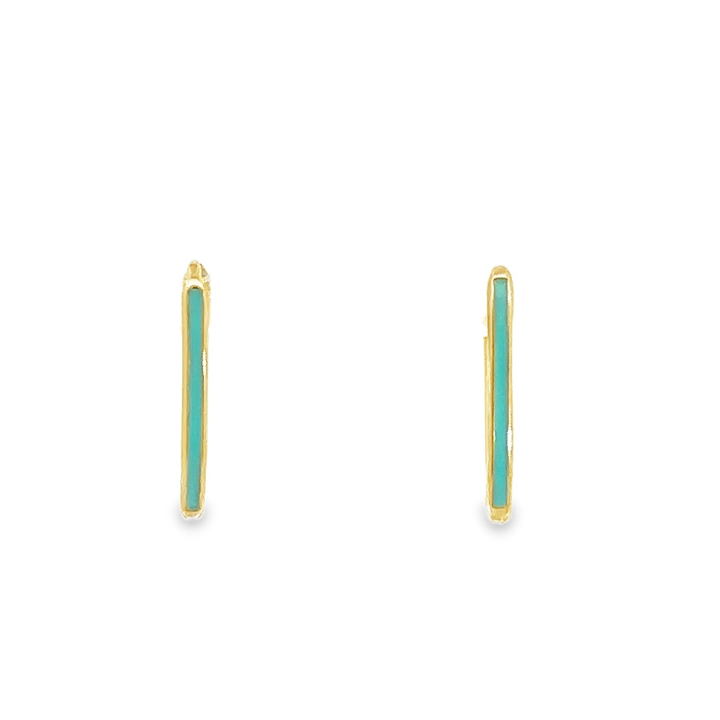 Huggie Hoop Earrings |  Oval 9K Yellow Gold 12mm
