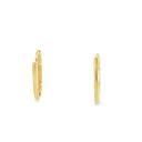 Huggie Hoop Earrings |  Oval 9K Yellow Gold 12mm