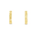 Huggie Hoop Earrings | Oval Screw Detail 9K 11x2.8mm