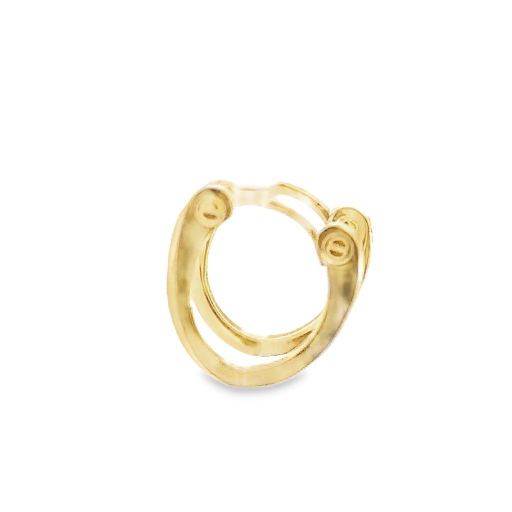 Huggie Hoop Earrings | Oval Screw Detail 9K 11x2.8mm