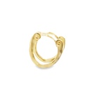 Huggie Hoop Earrings | Oval Screw Detail 9K 11x2.8mm