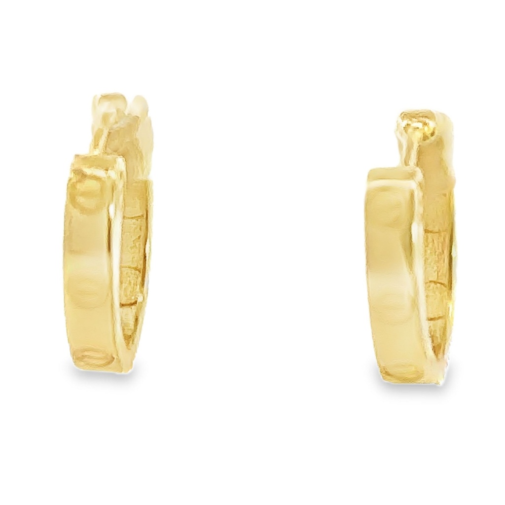Huggie Hoop Earrings | Oval Screw Detail 9K 11x2.8mm