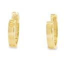 Huggie Hoop Earrings | Oval Screw Detail 9K 11x2.8mm