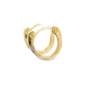 Huggie Hoop Earrings | Oval Screw Detail 9K 11x2.8mm