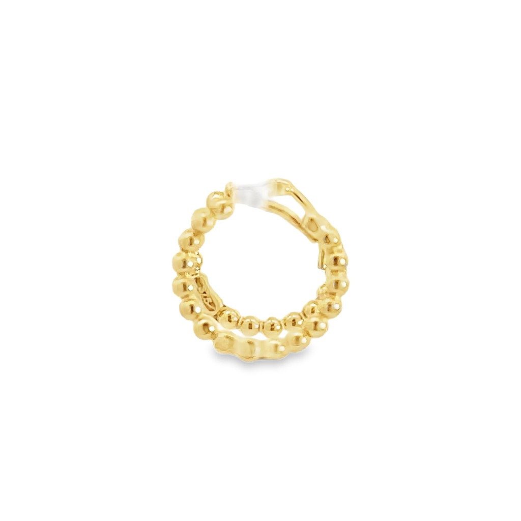 Huggie Hoop Earrings | 10mm x 2mm Ball 9K