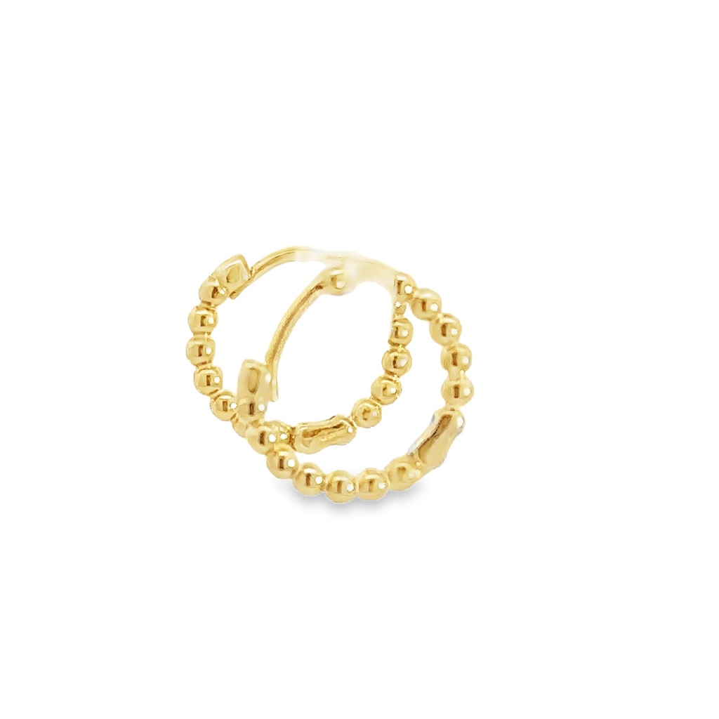 Huggie Hoop Earrings | 10mm x 2mm Ball 9K