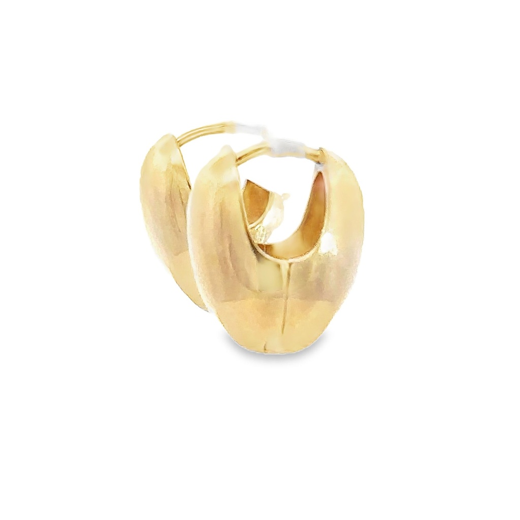 Huggie Hoop Earrings | 10mm x 10mm Rounded 9K
