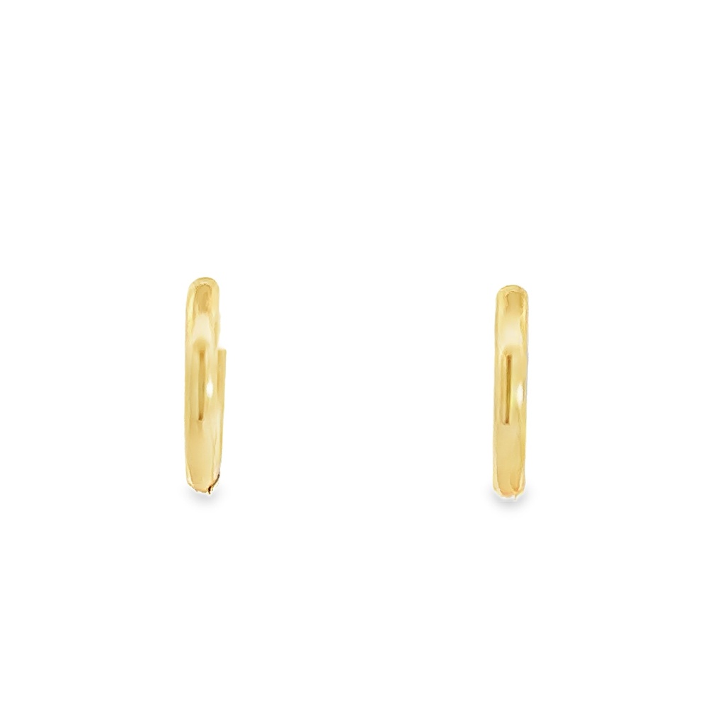 Huggie Hoop Earrings | 10mm x 1.9mm Round 9K