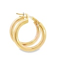 Hoop Earrings | 15mm x 3mm Round 9K Yellow Gold