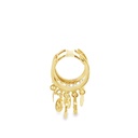 Huggie Hoop Earrings | With Disc Tassel 9K Yellow Gold