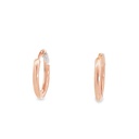 Huggie Hoop Earrings | 12x1.8mm 9K Rose Gold