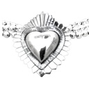 Silver Necklace Triple Bead Strand & Heart