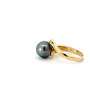 18ct Yellow Gold Tahitian Pearl & Diamond Ring