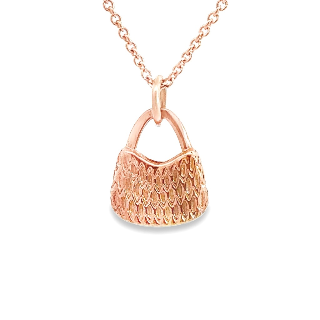Pendant | Geometric Design Bilum In Rose Gold