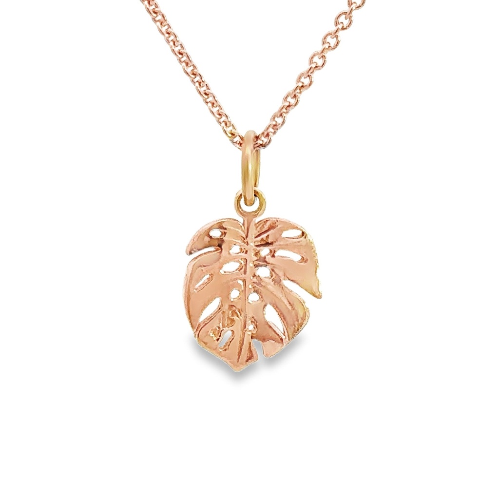 Pendant | Monstera Leaf In 9K Rose Gold