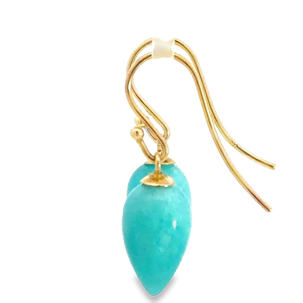 Earrings | Inverted Amazonite Drops 9K Gold Hooks