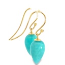 Earrings | Inverted Amazonite Drops 9K Gold Hooks
