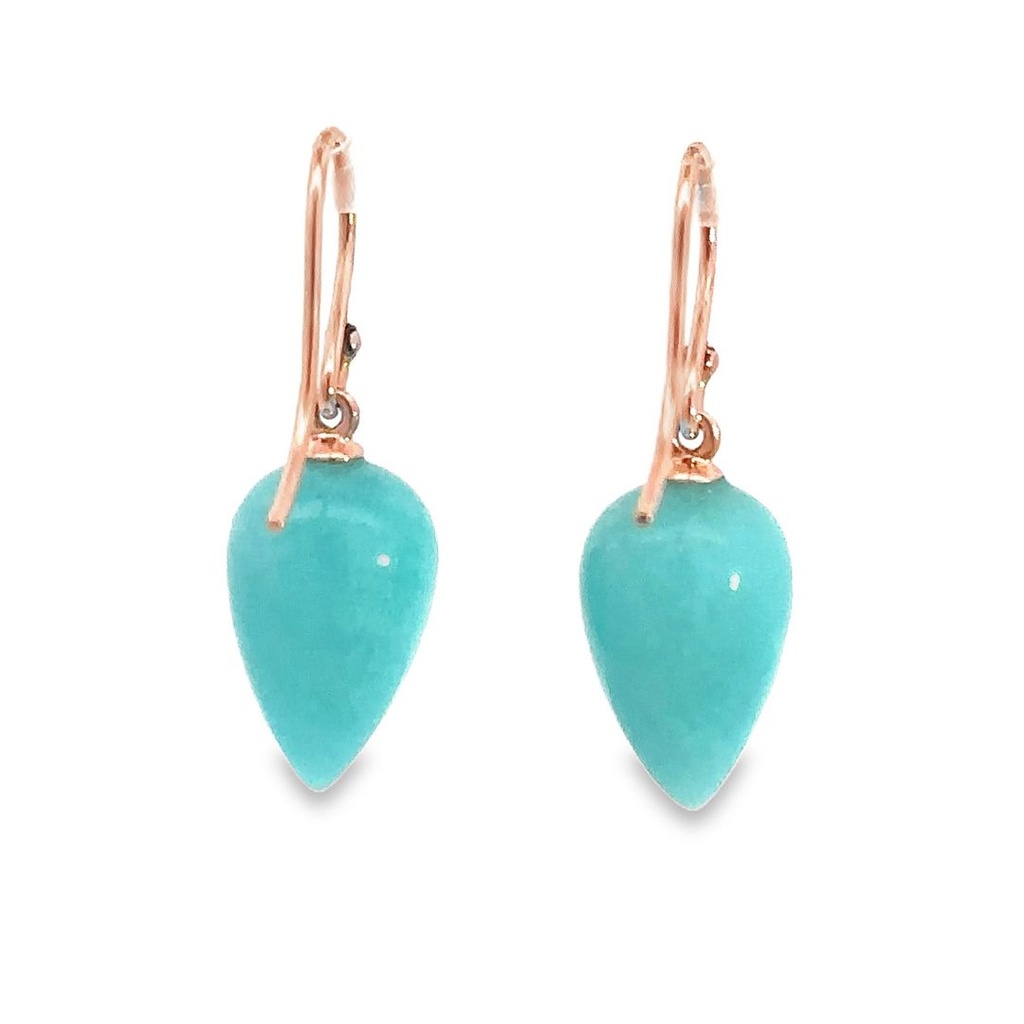 Earrings | Inverted Amazonite Drops 9K Hooks