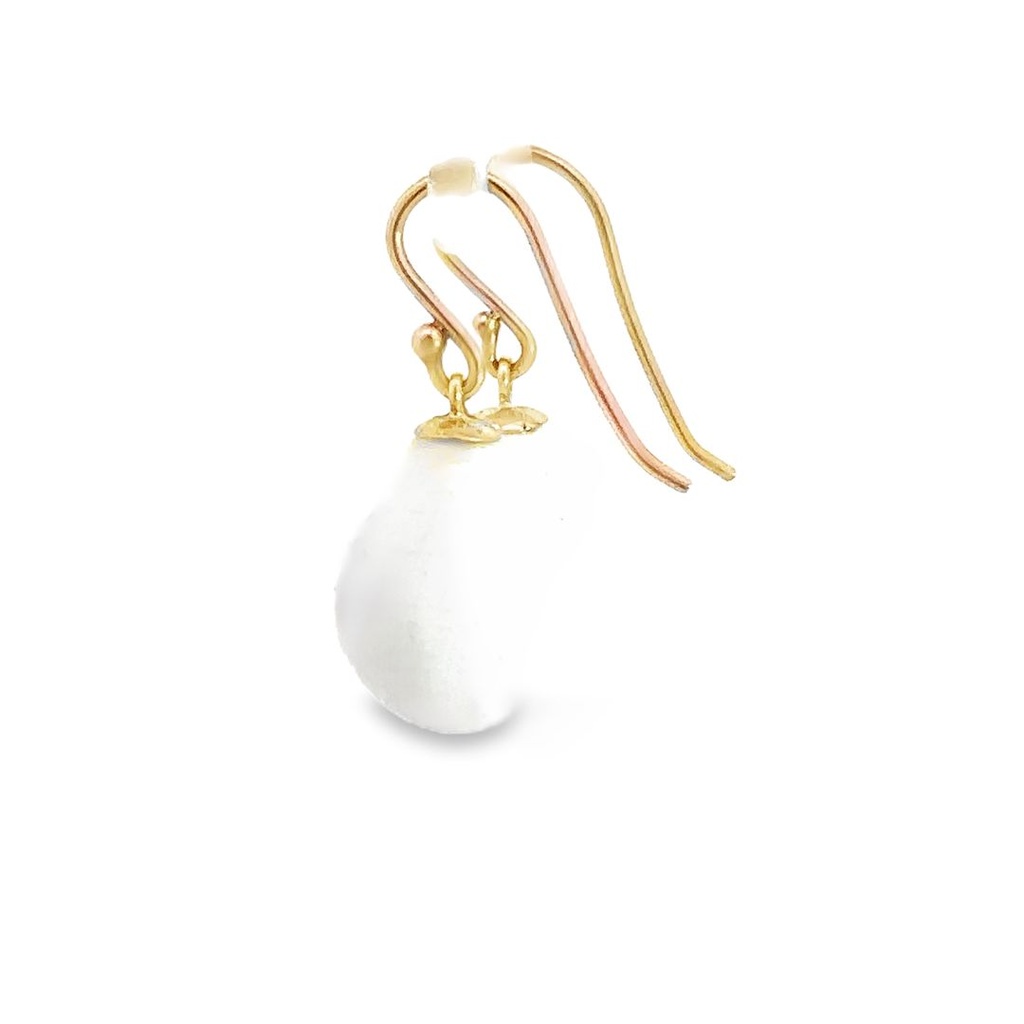 Earrings | White Agate Drops On 9K Gold Hooks