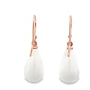 Earrings | White Agate Drops On 9K Rose Gold Hooks