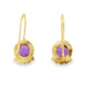 Earrings | Gold Plated Brass With Amethyst