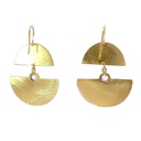 Earrings | Gold Plated Brass Tiered Moons